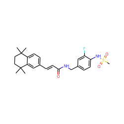 CC1(C)CCC(C)(C)c2cc(/C=C/C(=O)NCc3ccc(NS(C)(=O)=O)c(F)c3)ccc21 ZINC000040953474