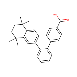 CC1(C)CCC(C)(C)c2cc(-c3ccccc3-c3ccc(C(=O)O)cc3)ccc21 ZINC000013832727