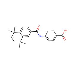 CC1(C)CCC(C)(C)c2cc(C(=O)Nc3ccc(C(=O)O)cc3)ccc21 ZINC000003784077