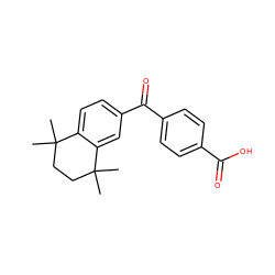 CC1(C)CCC(C)(C)c2cc(C(=O)c3ccc(C(=O)O)cc3)ccc21 ZINC000001532939