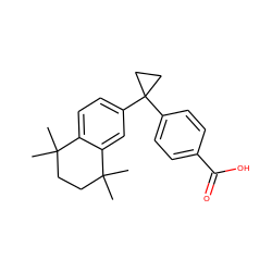 CC1(C)CCC(C)(C)c2cc(C3(c4ccc(C(=O)O)cc4)CC3)ccc21 ZINC000001543312