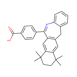 CC1(C)CCC(C)(C)c2cc3c(cc21)Cc1ccccc1N=C3c1ccc(C(=O)O)cc1 ZINC000013775913