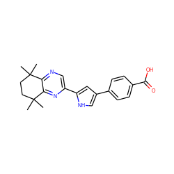 CC1(C)CCC(C)(C)c2nc(-c3cc(-c4ccc(C(=O)O)cc4)c[nH]3)cnc21 ZINC000013804913