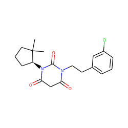 CC1(C)CCC[C@@H]1N1C(=O)CC(=O)N(CCc2cccc(Cl)c2)C1=O ZINC000101678258