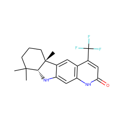 CC1(C)CCC[C@]2(C)c3cc4c(C(F)(F)F)cc(=O)[nH]c4cc3N[C@H]12 ZINC000027856205