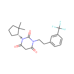 CC1(C)CCC[C@H]1N1C(=O)CC(=O)N(CCc2cccc(C(F)(F)F)c2)C1=O ZINC000101677922