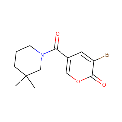 CC1(C)CCCN(C(=O)c2coc(=O)c(Br)c2)C1 ZINC000000539599