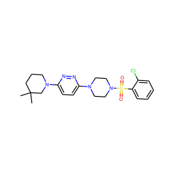 CC1(C)CCCN(c2ccc(N3CCN(S(=O)(=O)c4ccccc4Cl)CC3)nn2)C1 ZINC001772588526