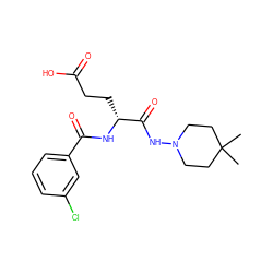 CC1(C)CCN(NC(=O)[C@@H](CCC(=O)O)NC(=O)c2cccc(Cl)c2)CC1 ZINC000027211685