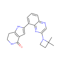 CC1(C)CCN1c1cnc2cccc(-c3cc4c([nH]3)CCNC4=O)c2n1 ZINC000222390946