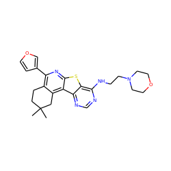 CC1(C)CCc2c(-c3ccoc3)nc3sc4c(NCCN5CCOCC5)ncnc4c3c2C1 ZINC000064540242