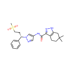 CC1(C)CCc2c(C(=O)Nc3cnn([C@@H](CCS(C)(=O)=O)c4ccccc4)c3)n[nH]c2C1 ZINC000143847656