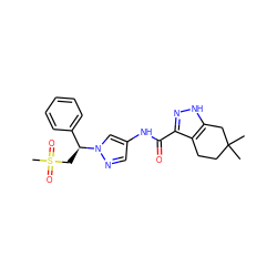 CC1(C)CCc2c(C(=O)Nc3cnn([C@@H](CS(C)(=O)=O)c4ccccc4)c3)n[nH]c2C1 ZINC000144205325