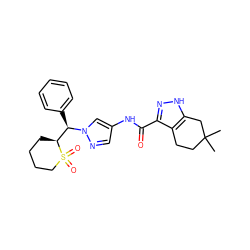 CC1(C)CCc2c(C(=O)Nc3cnn([C@H](c4ccccc4)[C@@H]4CCCCS4(=O)=O)c3)n[nH]c2C1 ZINC000144069658