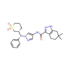 CC1(C)CCc2c(C(=O)Nc3cnn([C@H](c4ccccc4)[C@H]4CCCS(=O)(=O)C4)c3)n[nH]c2C1 ZINC000299852640