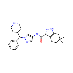 CC1(C)CCc2c(C(=O)Nc3cnn([C@H](c4ccccc4)C4CCNCC4)c3)n[nH]c2C1 ZINC000143960879