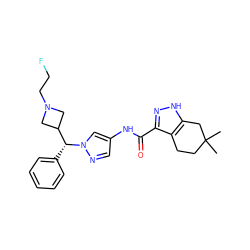 CC1(C)CCc2c(C(=O)Nc3cnn([C@H](c4ccccc4)C4CN(CCF)C4)c3)n[nH]c2C1 ZINC000144025576