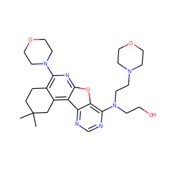 CC1(C)CCc2c(N3CCOCC3)nc3oc4c(N(CCO)CCN5CCOCC5)ncnc4c3c2C1 ZINC000043152217