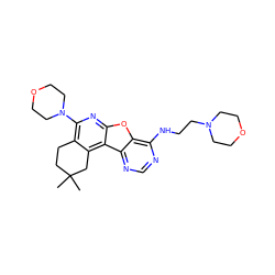 CC1(C)CCc2c(N3CCOCC3)nc3oc4c(NCCN5CCOCC5)ncnc4c3c2C1 ZINC000043152218