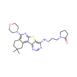 CC1(C)CCc2c(N3CCOCC3)nc3sc4c(NCCCN5CCCC5=O)ncnc4c3c2C1 ZINC000035999278