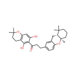 CC1(C)CCc2c(cc(O)c(C(=O)CCc3ccc4c(c3)C[C@@H]3C(C)(C)CCC[C@@]3(C)O4)c2O)O1 ZINC000299835179