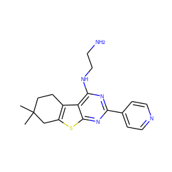 CC1(C)CCc2c(sc3nc(-c4ccncc4)nc(NCCN)c23)C1 ZINC000223673518