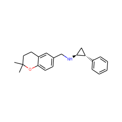 CC1(C)CCc2cc(CN[C@H]3C[C@@H]3c3ccccc3)ccc2O1 ZINC000113368456