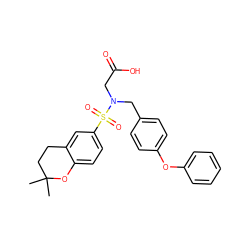 CC1(C)CCc2cc(S(=O)(=O)N(CC(=O)O)Cc3ccc(Oc4ccccc4)cc3)ccc2O1 ZINC000299817132