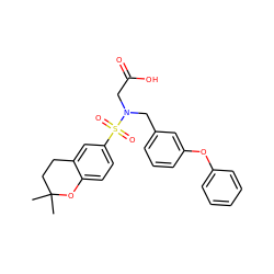 CC1(C)CCc2cc(S(=O)(=O)N(CC(=O)O)Cc3cccc(Oc4ccccc4)c3)ccc2O1 ZINC000299825787