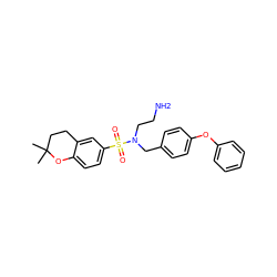 CC1(C)CCc2cc(S(=O)(=O)N(CCN)Cc3ccc(Oc4ccccc4)cc3)ccc2O1 ZINC000299828918