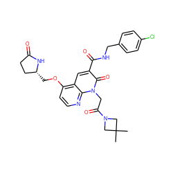 CC1(C)CN(C(=O)Cn2c(=O)c(C(=O)NCc3ccc(Cl)cc3)cc3c(OC[C@@H]4CCC(=O)N4)ccnc32)C1 ZINC001772575099