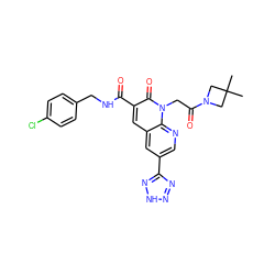 CC1(C)CN(C(=O)Cn2c(=O)c(C(=O)NCc3ccc(Cl)cc3)cc3cc(-c4nn[nH]n4)cnc32)C1 ZINC000103233878