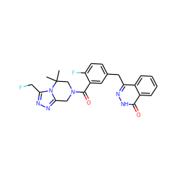 CC1(C)CN(C(=O)c2cc(Cc3n[nH]c(=O)c4ccccc34)ccc2F)Cc2nnc(CF)n21 ZINC000208092005