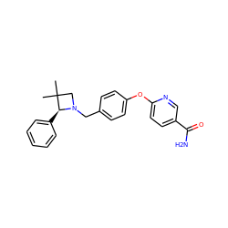 CC1(C)CN(Cc2ccc(Oc3ccc(C(N)=O)cn3)cc2)[C@H]1c1ccccc1 ZINC000073165480