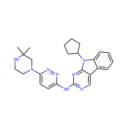 CC1(C)CN(c2ccc(Nc3ncc4c5ccccc5n(C5CCCC5)c4n3)nn2)CCN1 ZINC000169706746