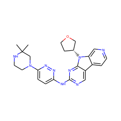 CC1(C)CN(c2ccc(Nc3ncc4c5ccncc5n([C@@H]5CCOC5)c4n3)nn2)CCN1 ZINC000169706882