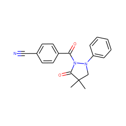 CC1(C)CN(c2ccccc2)N(C(=O)c2ccc(C#N)cc2)C1=O ZINC000004106949