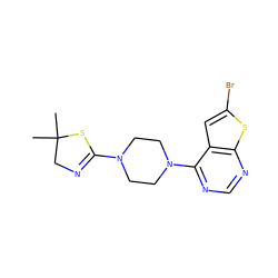 CC1(C)CN=C(N2CCN(c3ncnc4sc(Br)cc34)CC2)S1 ZINC000198339225