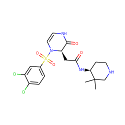 CC1(C)CNCC[C@@H]1NC(=O)C[C@@H]1C(=O)NC=CN1S(=O)(=O)c1ccc(Cl)c(Cl)c1 ZINC000082154931