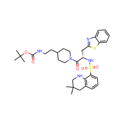 CC1(C)CNc2c(cccc2S(=O)(=O)N[C@@H](Cc2nc3ccccc3s2)C(=O)N2CCC(CCNC(=O)OC(C)(C)C)CC2)C1 ZINC000028761899