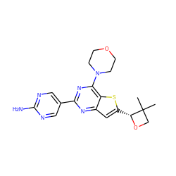 CC1(C)CO[C@@H]1c1cc2nc(-c3cnc(N)nc3)nc(N3CCOCC3)c2s1 ZINC000095571700