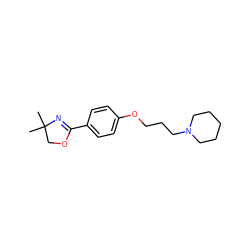 CC1(C)COC(c2ccc(OCCCN3CCCCC3)cc2)=N1 ZINC000038277997