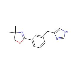 CC1(C)COC(c2cccc(Cc3c[nH]cn3)c2)=N1 ZINC000014979032