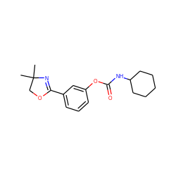 CC1(C)COC(c2cccc(OC(=O)NC3CCCCC3)c2)=N1 ZINC000045318527