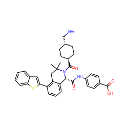 CC1(C)Cc2c(-c3cc4ccccc4s3)cccc2[C@@H](C(=O)Nc2ccc(C(=O)O)cc2)N1C(=O)[C@H]1CC[C@H](CN)CC1 ZINC001772623131