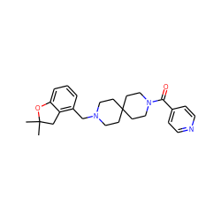 CC1(C)Cc2c(CN3CCC4(CC3)CCN(C(=O)c3ccncc3)CC4)cccc2O1 ZINC000034984814