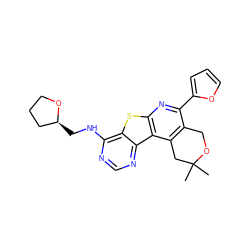 CC1(C)Cc2c(c(-c3ccco3)nc3sc4c(NC[C@H]5CCCO5)ncnc4c23)CO1 ZINC000002417140