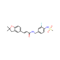 CC1(C)Cc2cc(/C=C/C(=O)NCc3ccc(NS(C)(=O)=O)c(F)c3)ccc2O1 ZINC000040880941