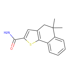 CC1(C)Cc2cc(C(N)=O)sc2-c2ccccc21 ZINC000588632465