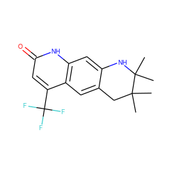 CC1(C)Cc2cc3c(C(F)(F)F)cc(=O)[nH]c3cc2NC1(C)C ZINC000013778392